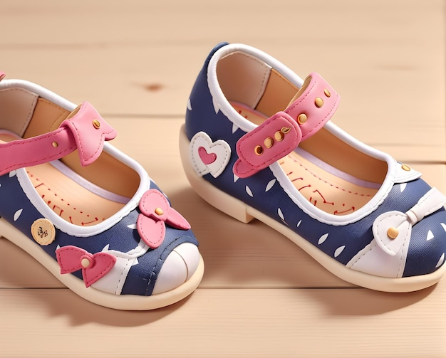 Foto unos hermosos zapatos de tacón para niñas y niños generados por ai.