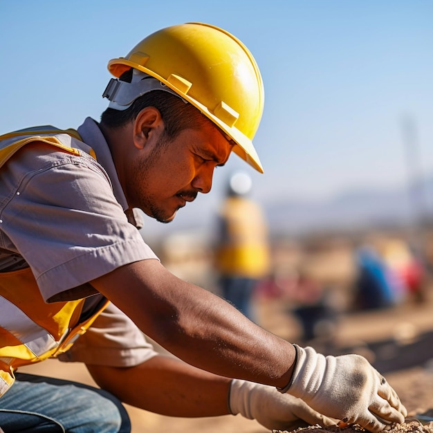 Héroe del sitio de construcción El casco del trabajador de la construcción IA generativa