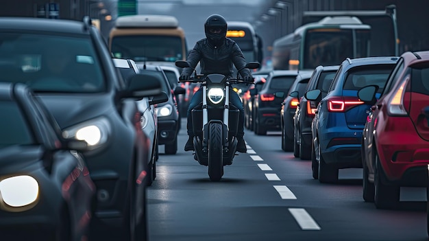 Herói urbano motociclista dominando as ruas