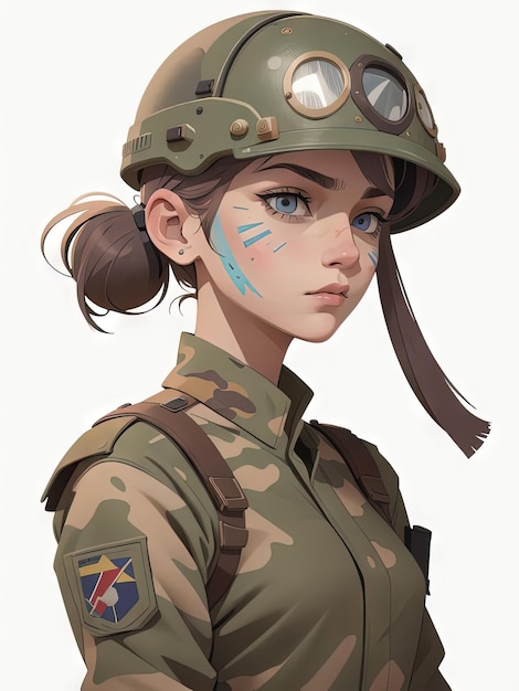Foto heroína militar em 2d camoclad soldier girl