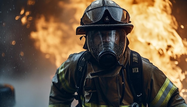 Heróis em trajes de trabalho e equipamentos de proteção Defesa gerada por IA