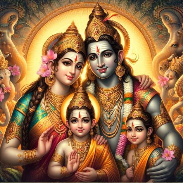 Herr Mahadev mit dem besten Bild der Familie