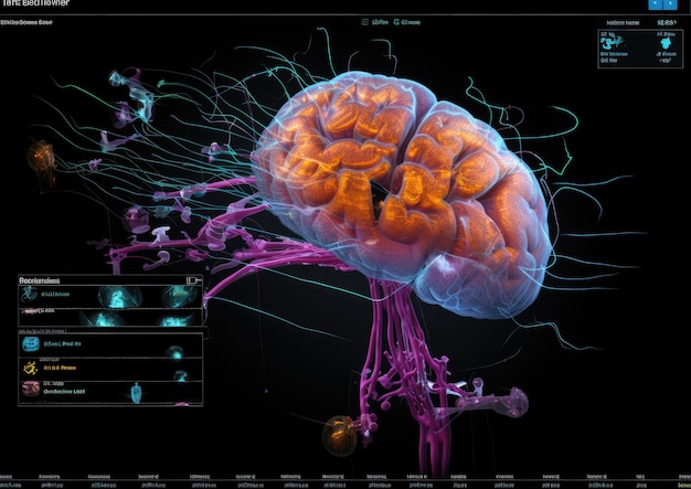 Una herramienta de diagnóstico de IA de vanguardia que muestra una visualización en 3D de un tumor cerebral que ayuda en la detección temprana