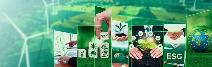 Foto herramienta de gestión esg de negocios verdes para salvar el futuro mundial de lca para un día mejor