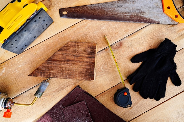 Herramientas de carpintería laicos plana medición aserrado lijado carpintero carpintería cocción y revestimiento