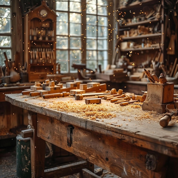 Foto herramientas rústicas para el trabajo de la madera
