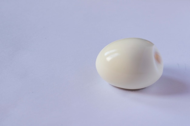 Hervir el huevo sobre fondo blanco, tamato y huevo,