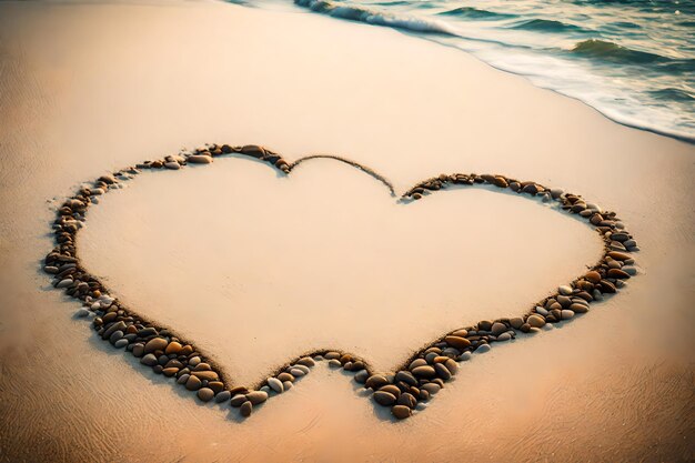 Foto herz am strand gezeichnet