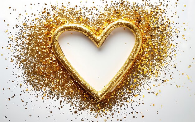 Herz aus Gold glänzt in der Form eines Herzens