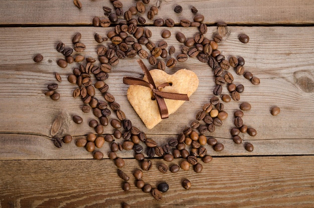 Herz aus Kaffeebohnen