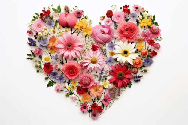 Herz aus verschiedenen Blumen