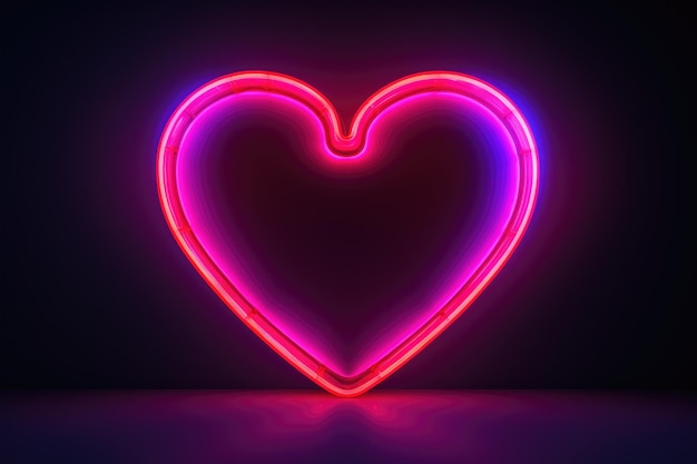 Herz blau-rosa neonfarbener hellschwarzer Hintergrund