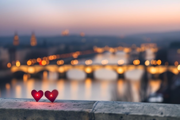 Herz Bokeh Hintergrund Nacht Stadtlichter Stadt in der Liebe Valentinstag