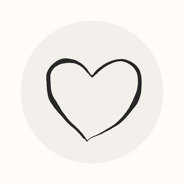 Herz-Doodle IG-Geschichte-Cover-Vorlage-Illustration