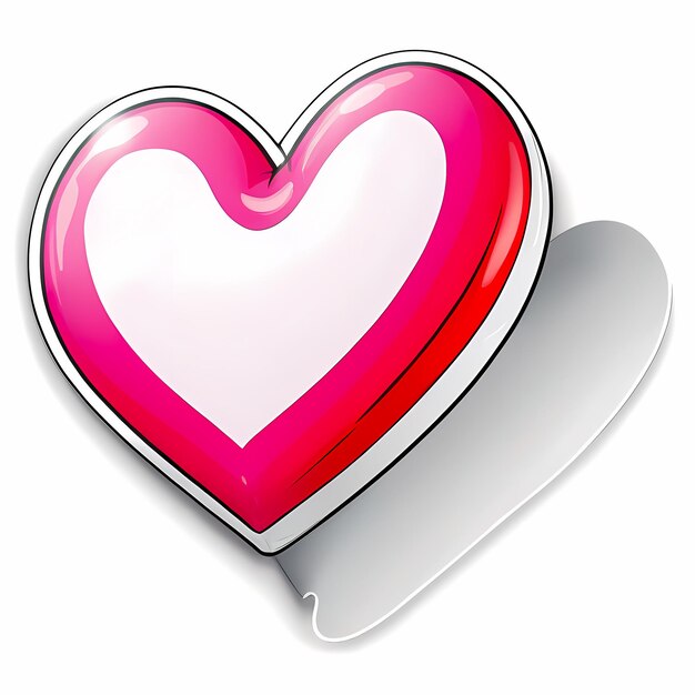 Herz-förmige Aufkleber 3D-Herzen mit verschiedenen Designs Herz-Form Cartoon-Stil Aufkleber Set