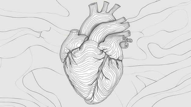 Herz-Illustration in einer einzigen Linie gezeichnet