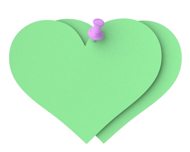 Herz Papier Valentinskarte 3D-Darstellung