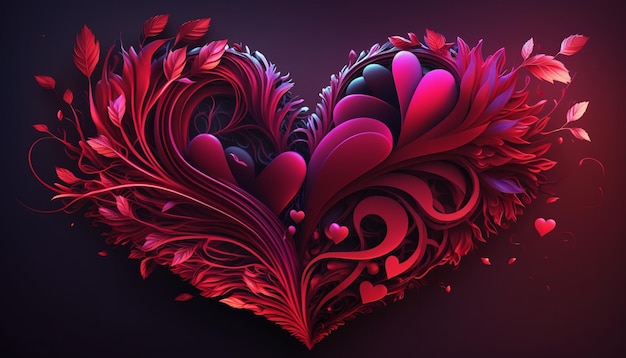 Herz rot magenta abstrakt Valentinstag Liebe Digital Art Illustration