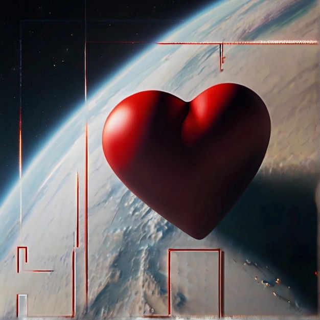 Herz-Symbol 3D-Liebesherz mit schönem Hintergrund