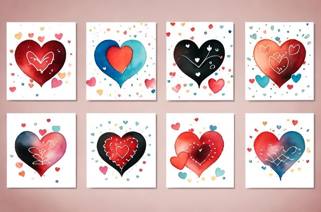 Herz-Zeichnung Vektoren Valentinsfeiern Herzformen Vektor-Ikonen liebende herz-liebliche handgezeichnete