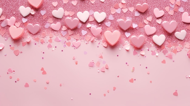 Herzen auf rosa Hintergrund
