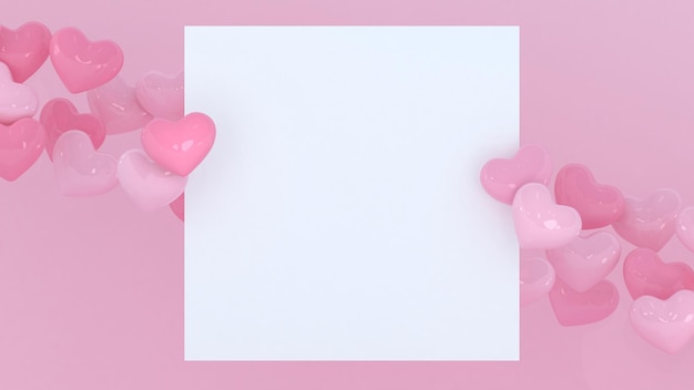 Herzen Hintergrund Valentinstag 3d Herz Liebe Tapete Propsal Hochzeit Banner Verlobung Ehe Feier Dating Romantisches Plakat Leidenschaft Liebe Symbol Moderne 3D-Darstellung