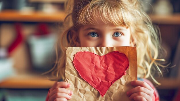 Herzenschöne Valentinstagskarten, die von Kindern hergestellt wurden