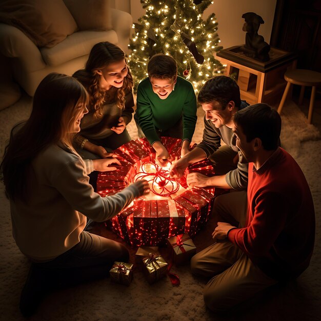 Herzerwärmende Traditionen Eine Familie feiert gemeinsam Weihnachten