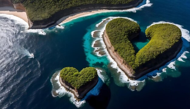 Foto herzförmige insel