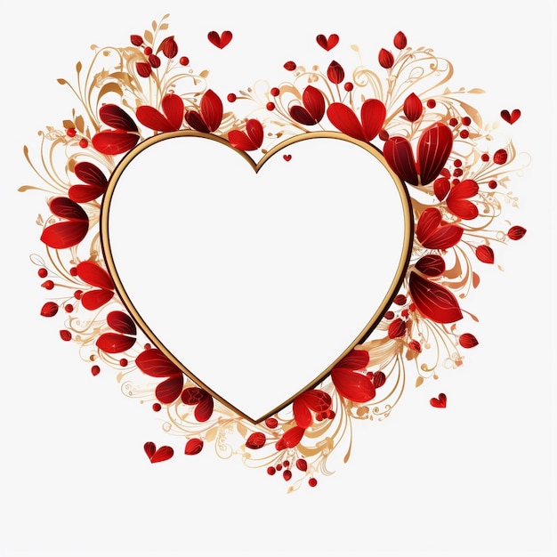 herzförmige Ränder aus kleineren roten Herzen Valentinstag Ränder Tapeten KI generativ