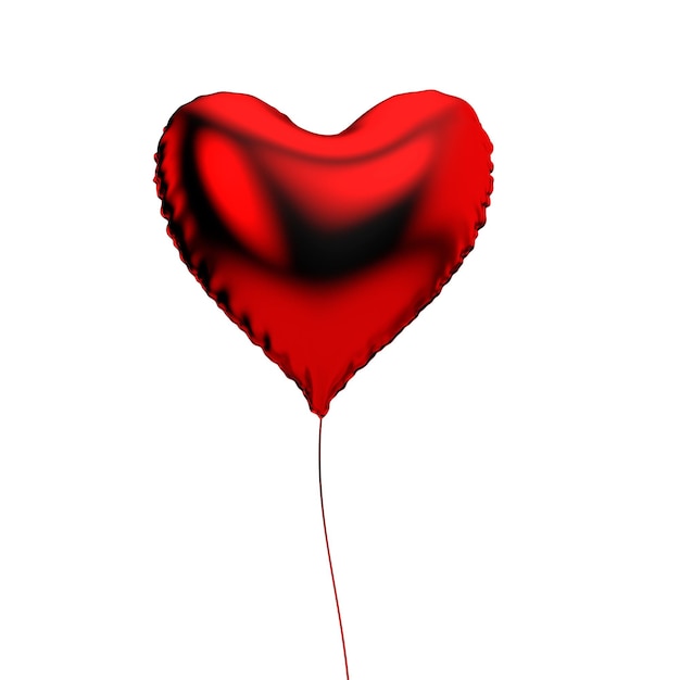 Herzförmiger Folienballon Valentinsgeschenk 3D-Rendering
