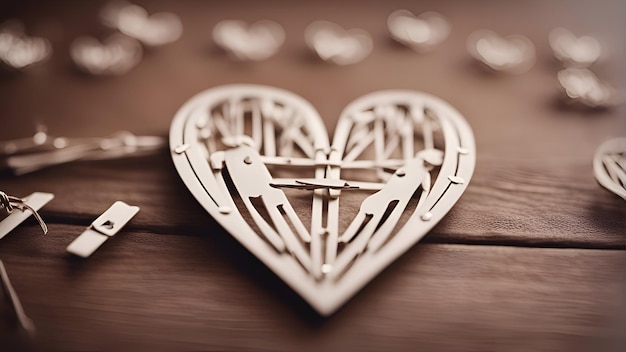 Herzform auf hölzern Hintergrund Valentinstagskonzept