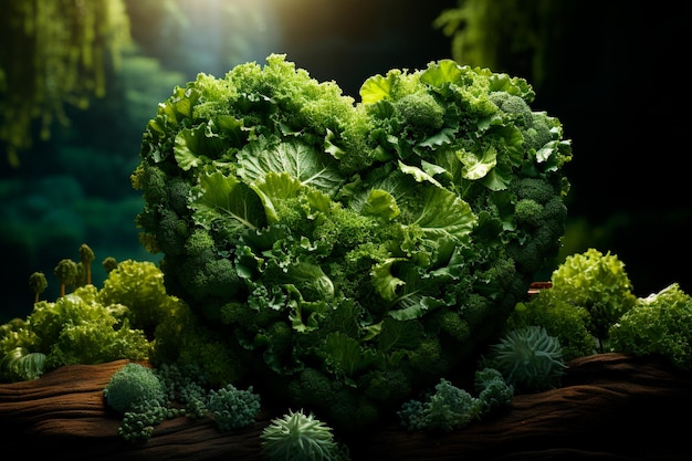 Herzform aus frischem Gemüse