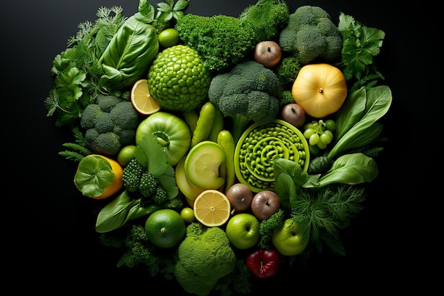 Herzform aus frischem Gemüse