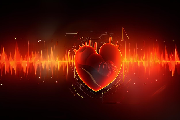 Herzfrequenz-Hintergrund. Generieren Sie Ai