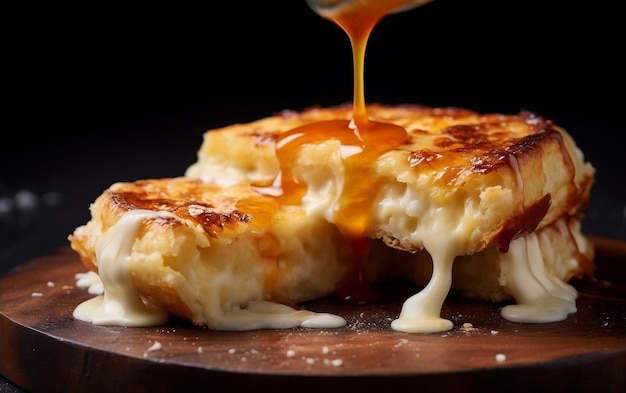 Herzhafter gegrillter Käsekuchen mit ofengebackener Sauce Generative AI