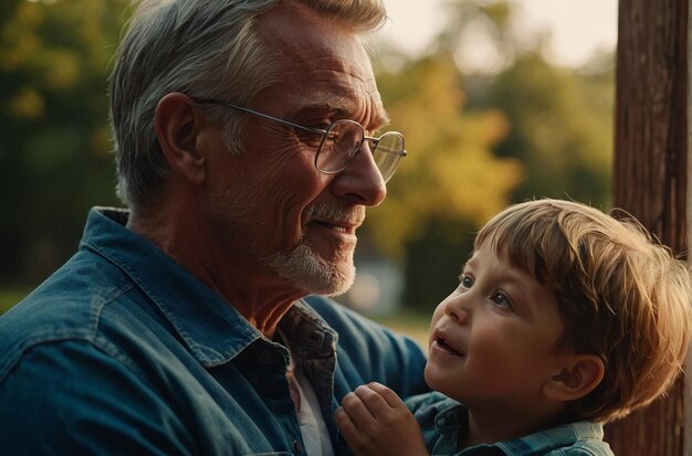 Herzliche Momente Vater-Sohn-Verbindung