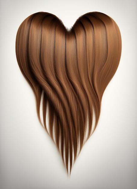 Foto herzliche tresses braune haare, die die form der liebe bilden valentinstag