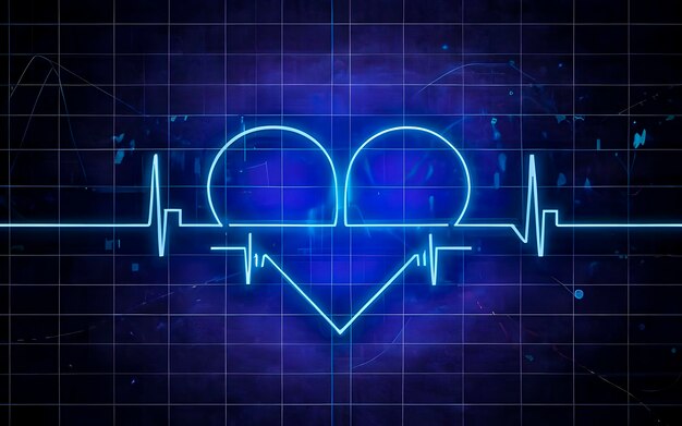Foto herzschlagdiagramm auf dem bildschirm mit erzeugter herz-ai