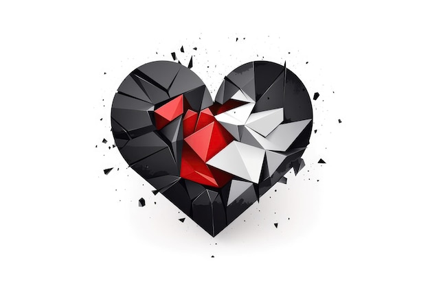 Herzschmerz-Symbol auf weißem Hintergrund, Logo für generative KI