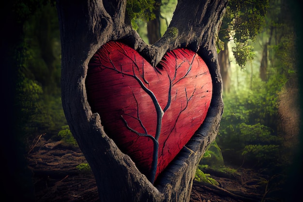 Herzsymbol auf dem Baum