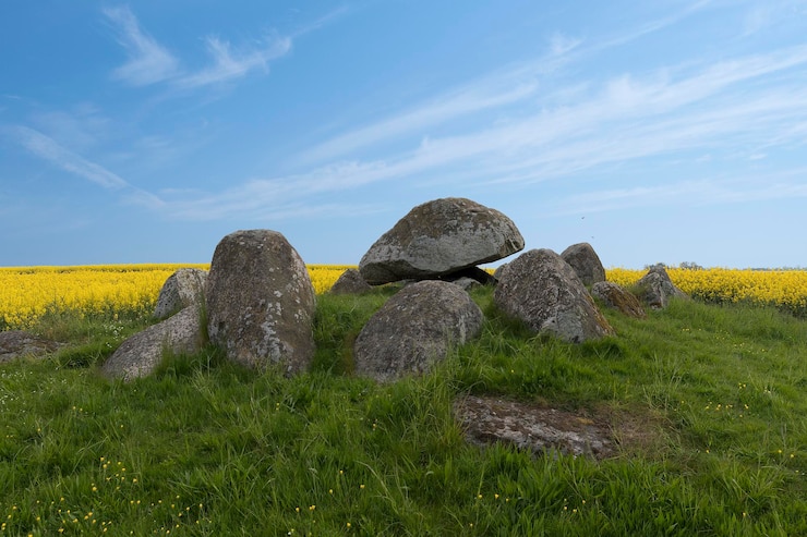 Foto heuballen auf dem feld gegen den himmel