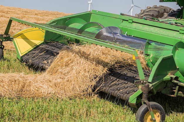 Foto heuballen auf einem feld