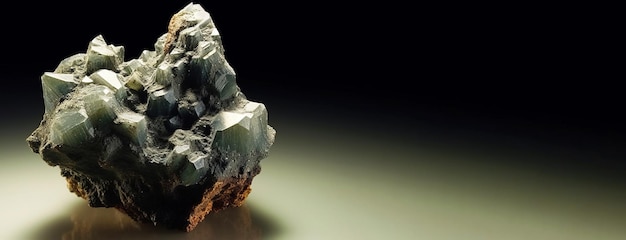 Heulandite é uma pedra natural preciosa rara em fundo preto gerado pela IA.