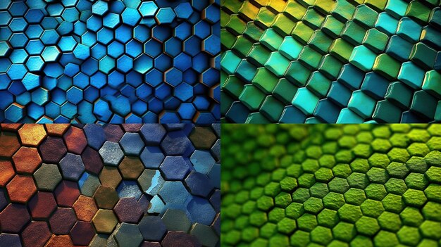 Hex-Texturen und Hintergründe für eine saubere Vernetzung. Eine professionelle Fotografie sollte eine hochwertige generative KI verwenden