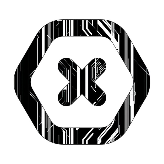 Hexagon-Symbol schwarz-weiß Technologie-Textur