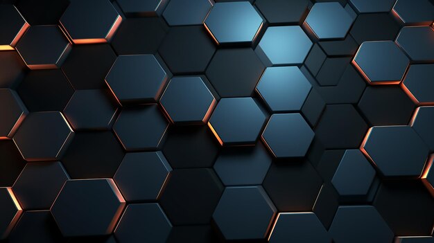 Foto hexagonal harmony 3d-rendering der textur des hintergrunds