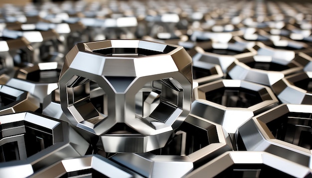 Hexagonale Oberflächenmetallatome im Abstieg