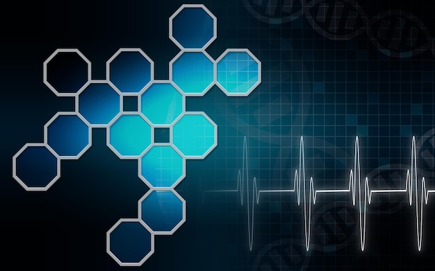 Hexagonale Strukturen im medizinischen Hintergrund
