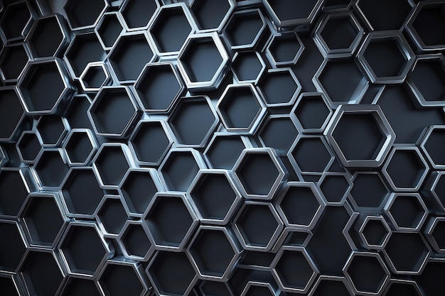 Hexagonaler abstrakter metallischer Hintergrund mit Licht